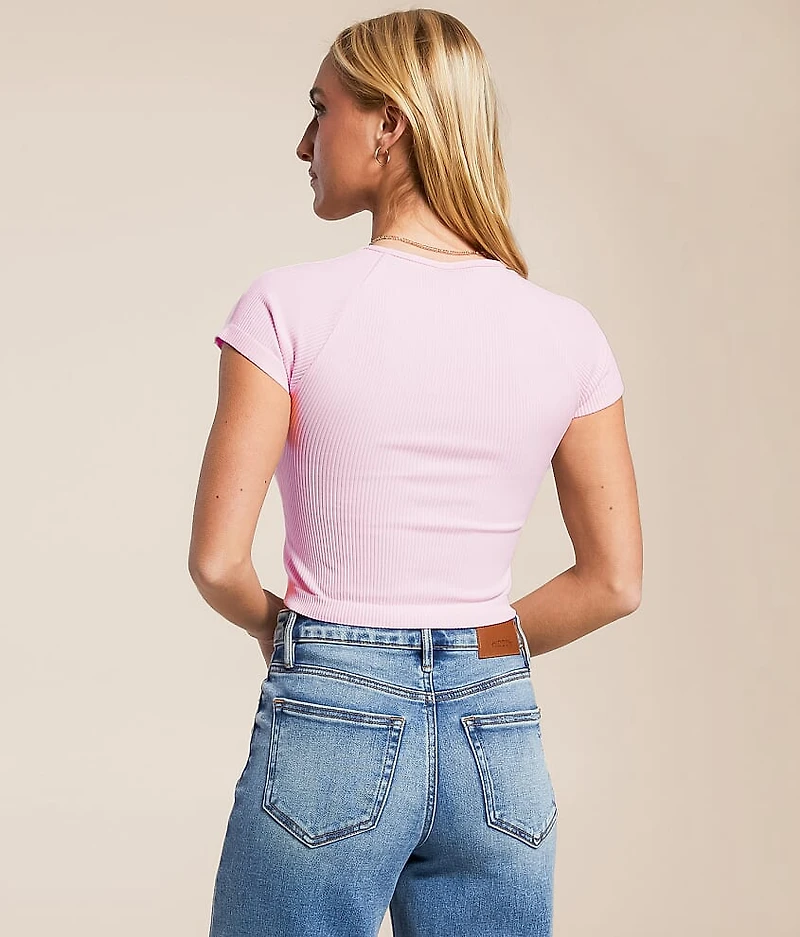 Notch Neck Cropped Top