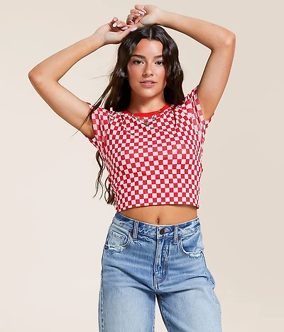 Checkered Crop Top