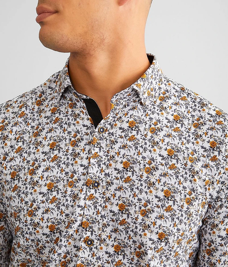 Floral Print Stretch Shirt