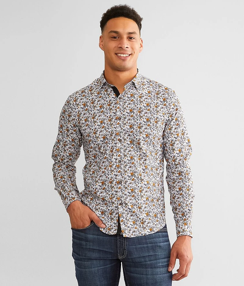 Floral Print Stretch Shirt