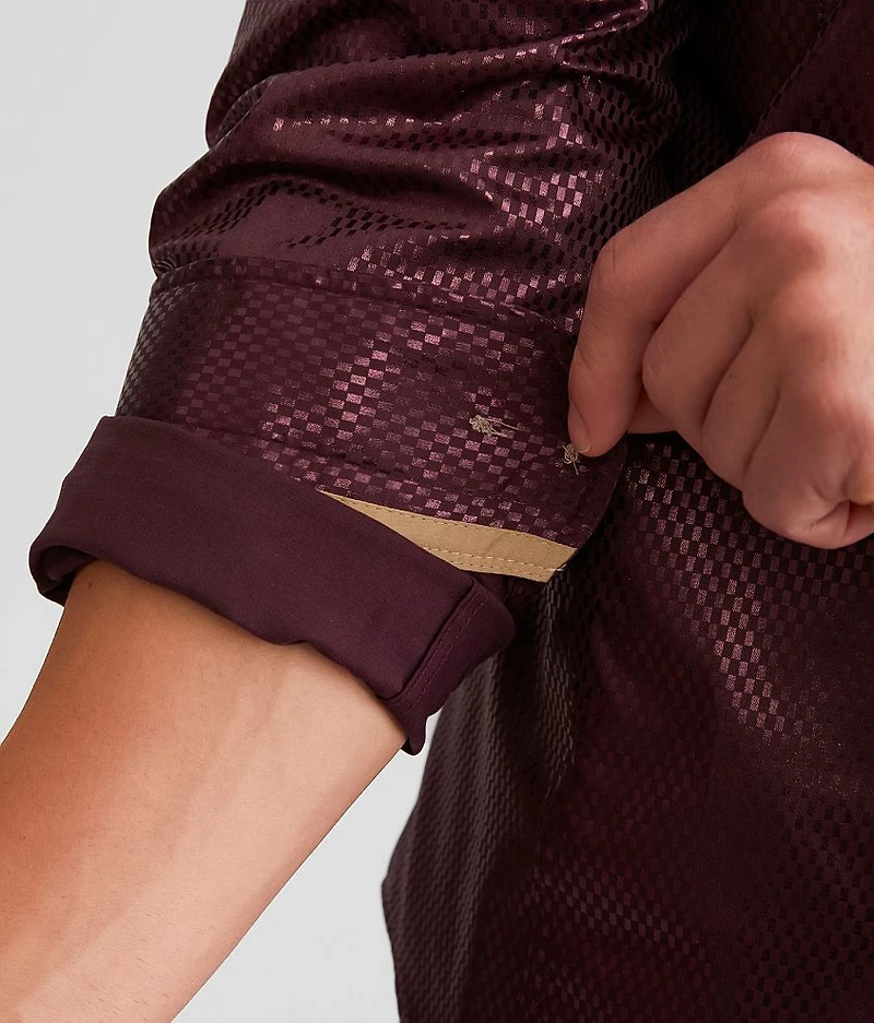 Foiled Checker Stretch Shirt