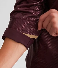 Foiled Checker Stretch Shirt