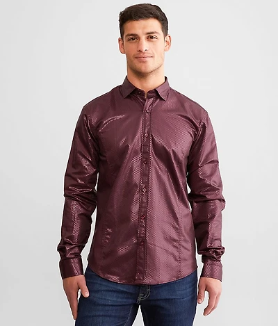 Foiled Checker Stretch Shirt