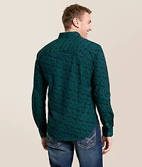 Flocked Floral Shirt