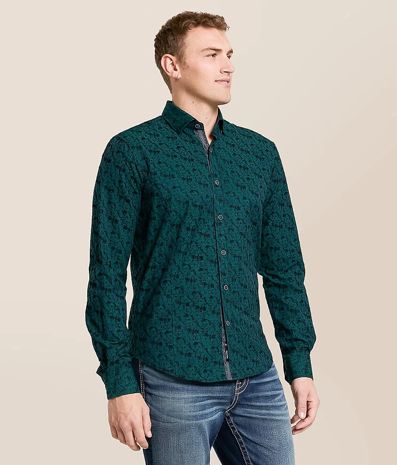 Flocked Floral Shirt