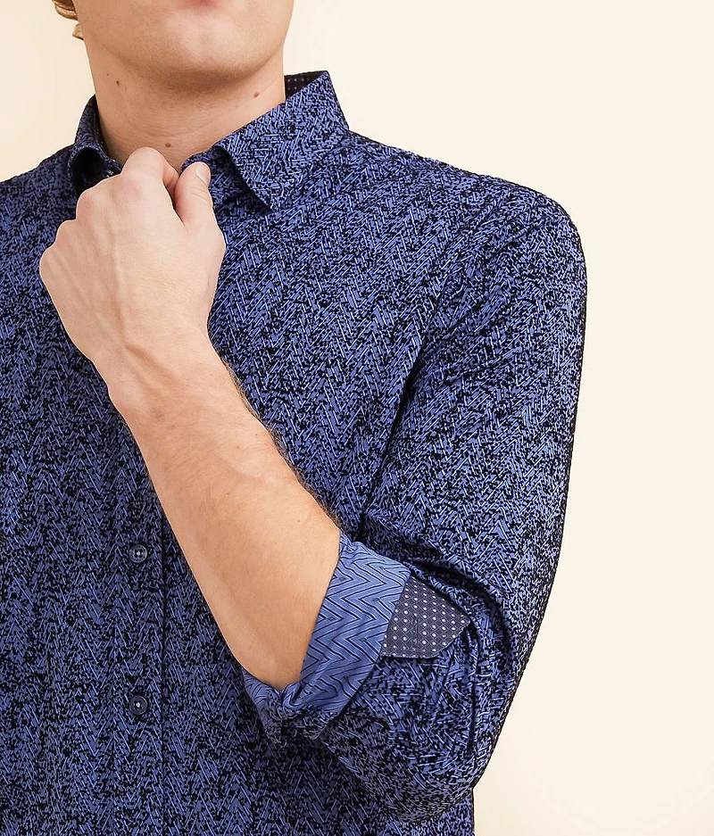 Flocked Chevron Shirt