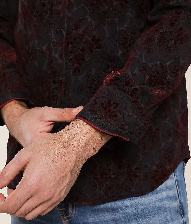 Flocked Floral Shirt