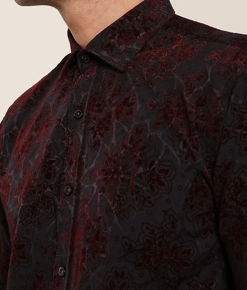 Flocked Floral Shirt