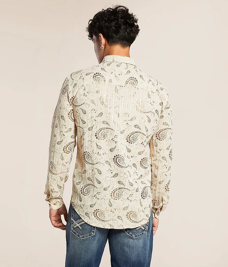 Foiled Paisley Textured Shirt