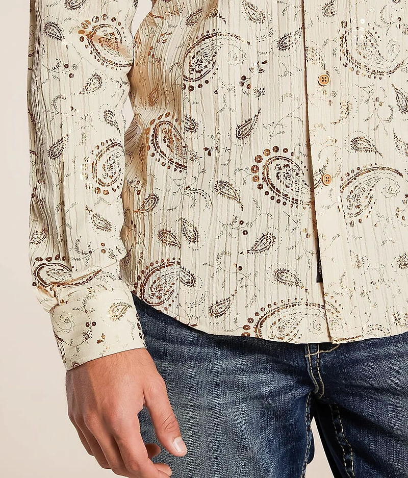 Foiled Paisley Textured Shirt