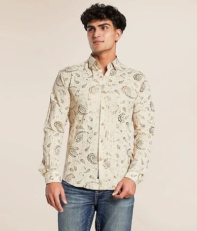 Eight X Foiled Paisley Textured Shirt