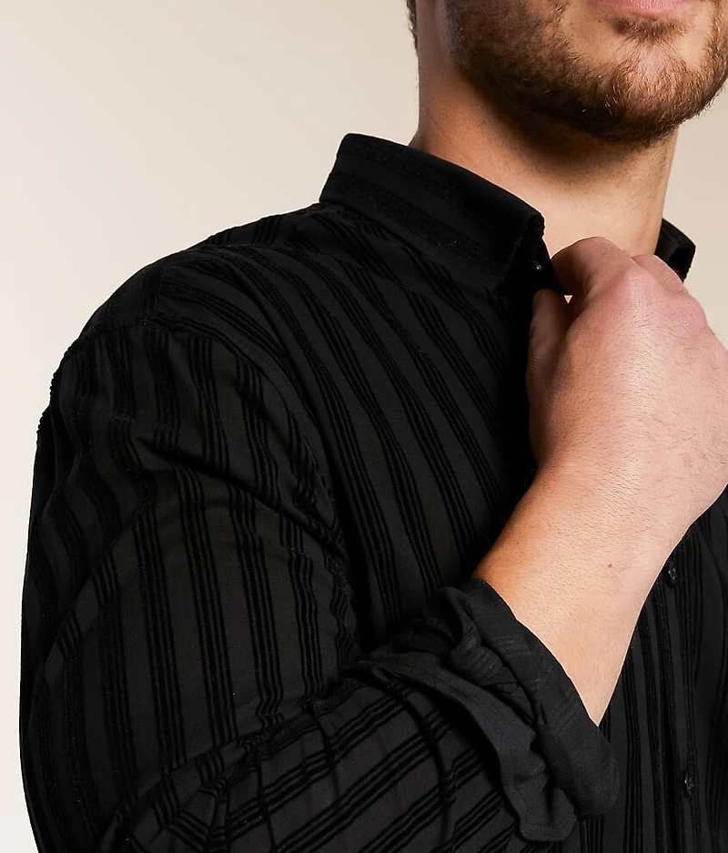 Flocked Stripe Shirt