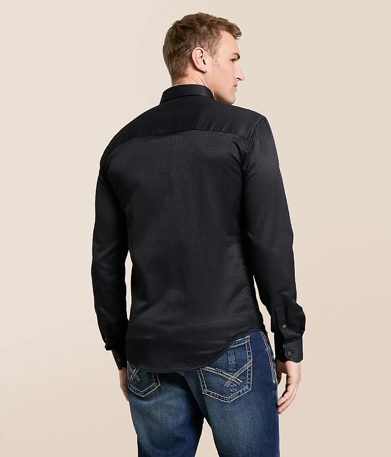 Tonal Print Stretch Shirt