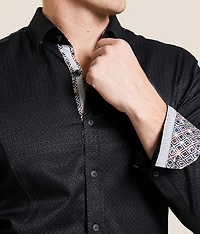 Tonal Print Stretch Shirt