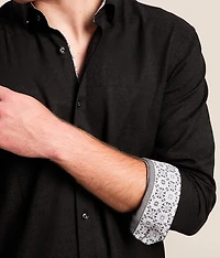Tonal Floral Jacquard Shirt