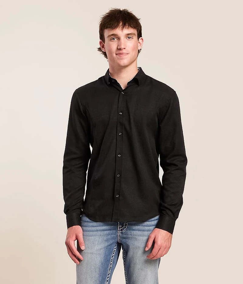 Tonal Floral Jacquard Shirt