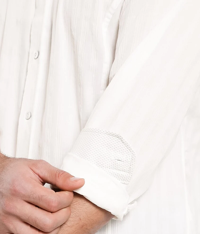 Flocked Tonal Striped Shirt