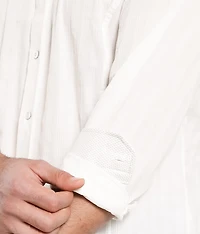 Flocked Tonal Striped Shirt