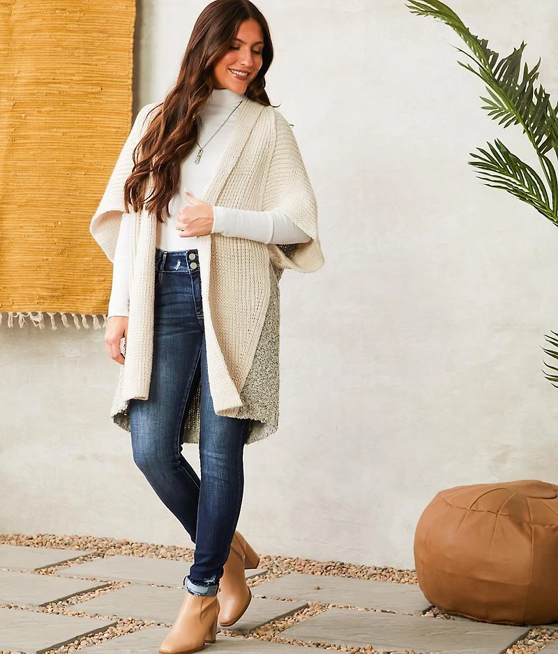 Mixed Stitch Cardigan Sweater