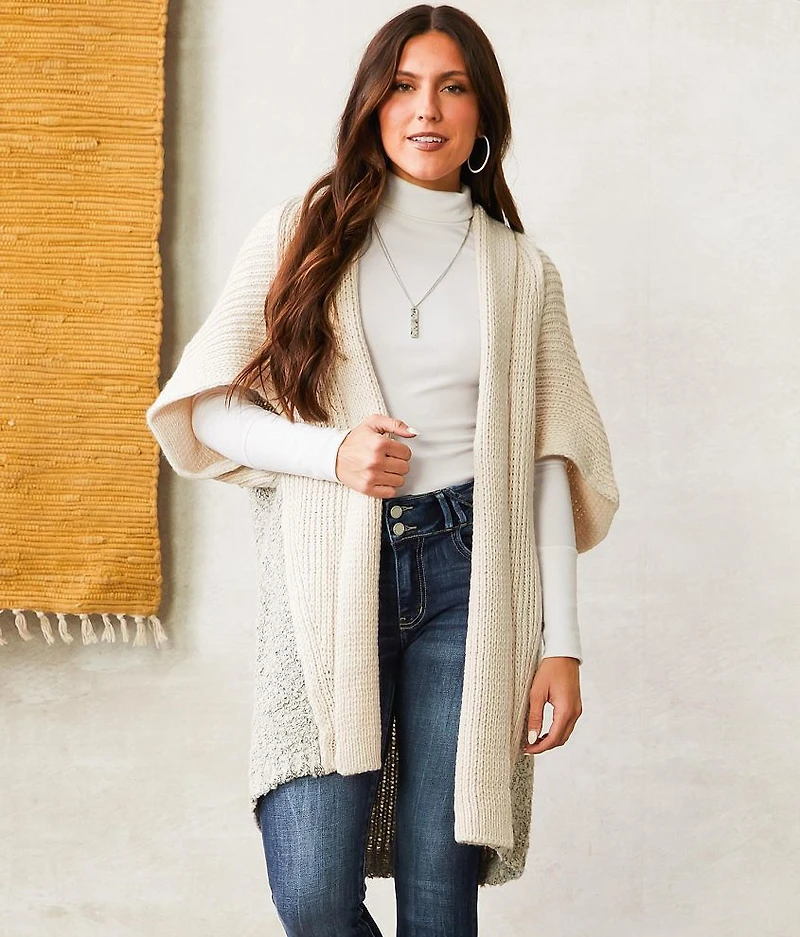 Mixed Stitch Cardigan Sweater