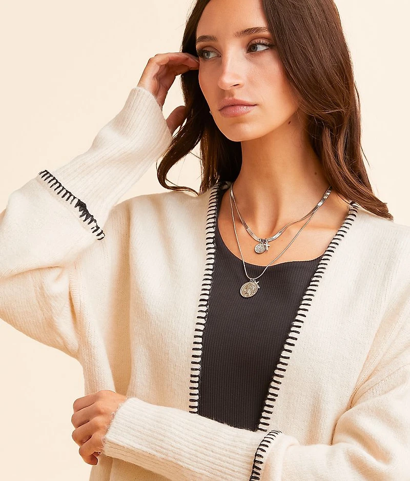 Whipstitch Cardigan Sweater