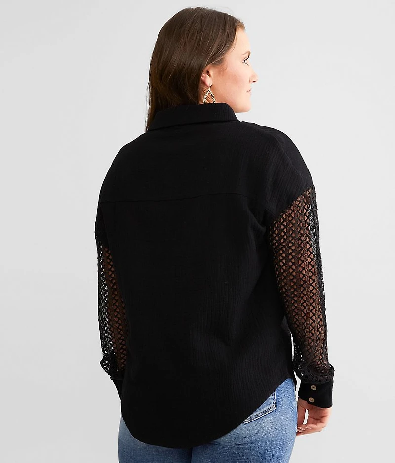 Crinkle Crochet Shirt