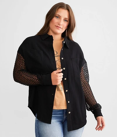 Crinkle Crochet Shirt