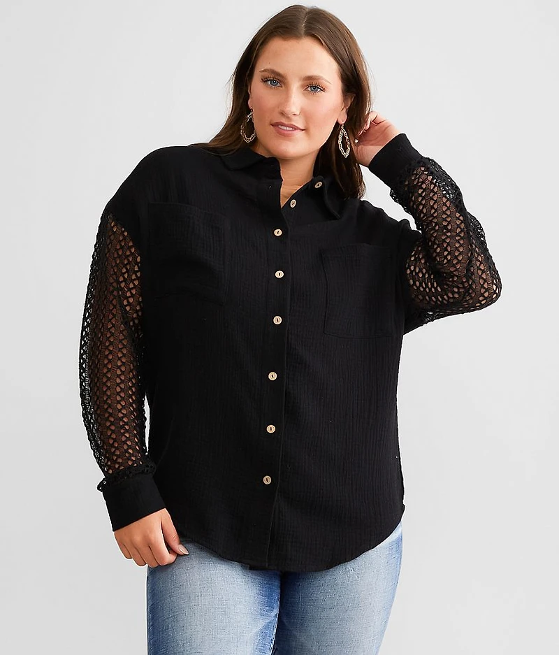 Crinkle Crochet Shirt