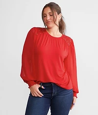 Sequin Yoke Top