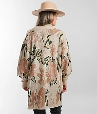Floral Print Cardigan Sweater