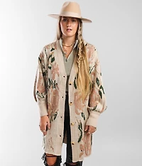 Floral Print Cardigan Sweater