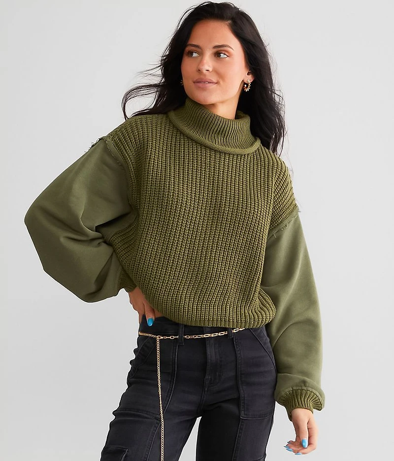 Ribbed Knit Cropped Sweater