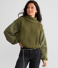 Ribbed Knit Cropped Sweater