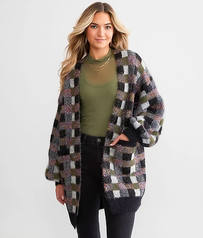 Tinsel Checkered Cardigan Sweater