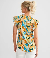 Satin Ruffle Top