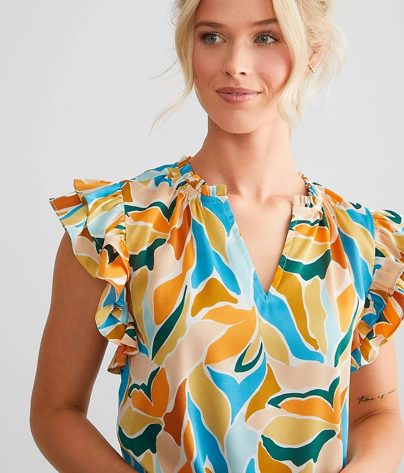 Satin Ruffle Top
