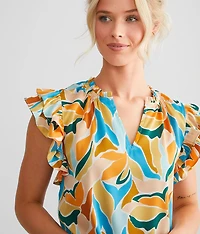 Satin Ruffle Top