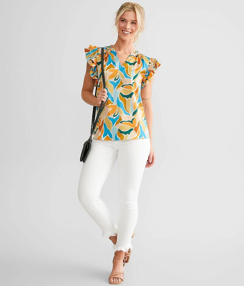 Satin Ruffle Top