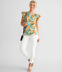 Satin Ruffle Top