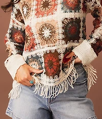 Multicolor Fringe Sweater