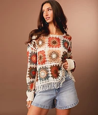 Multicolor Fringe Sweater