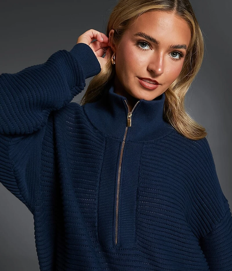 Collared Quarter Zip Sweater