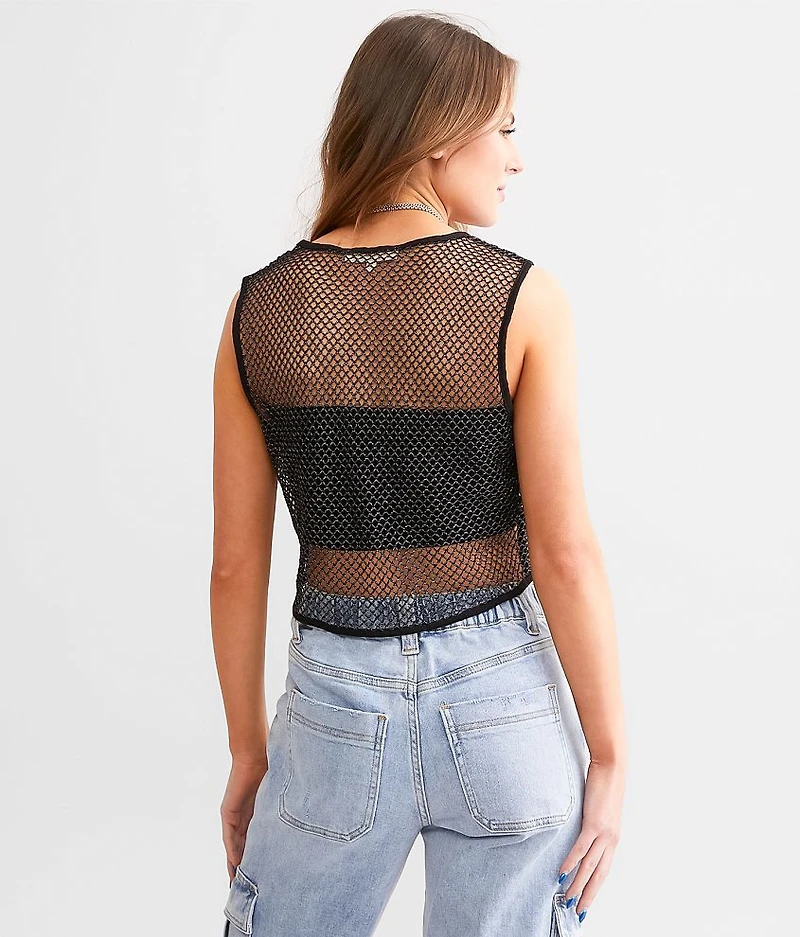 Metallic Netted Tank Top
