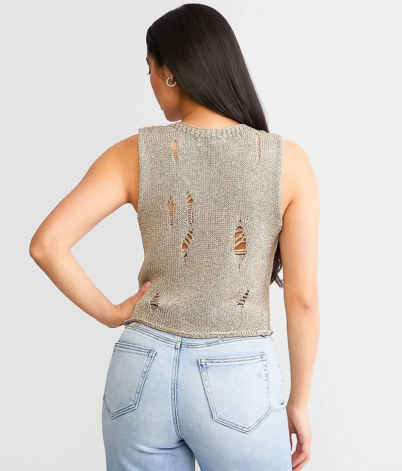 Metallic Sweater Vest