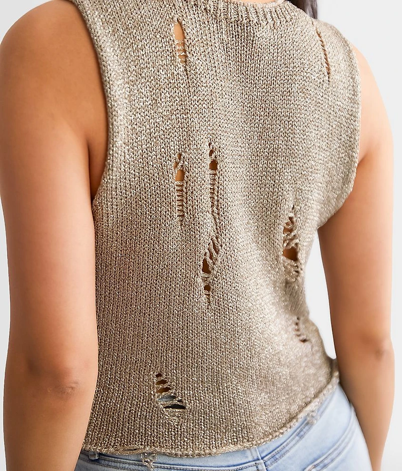 Metallic Sweater Vest