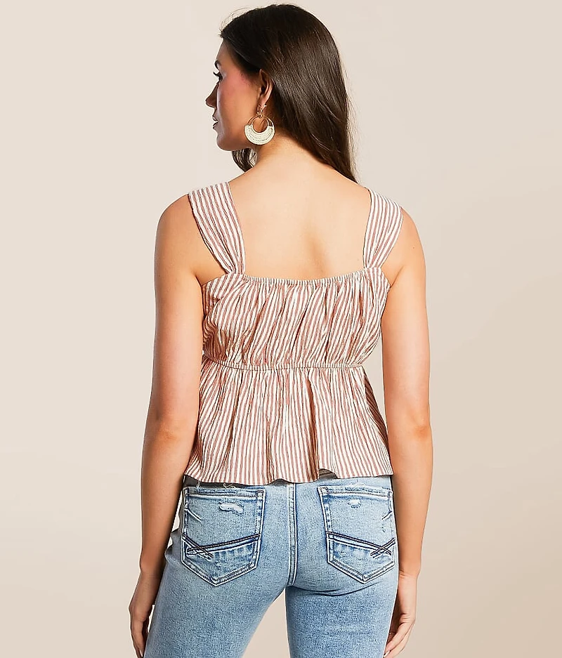 Striped Peplum Tank Top