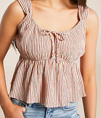 Striped Peplum Tank Top