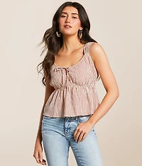 Striped Peplum Tank Top