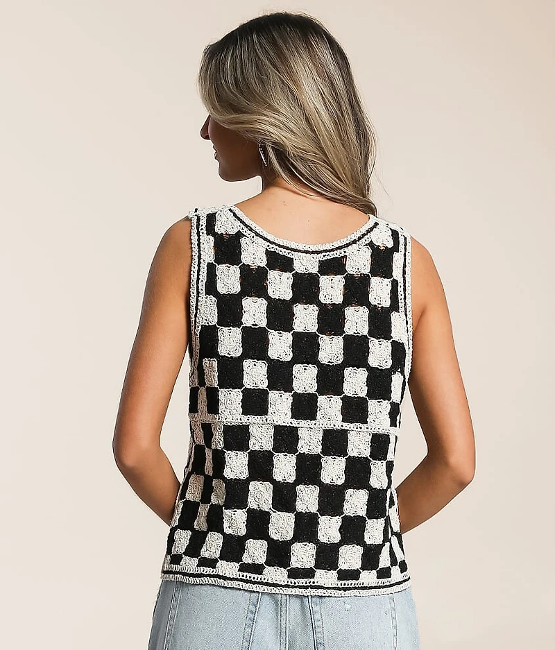 Checkered Crochet Vest
