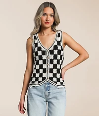 Checkered Crochet Vest